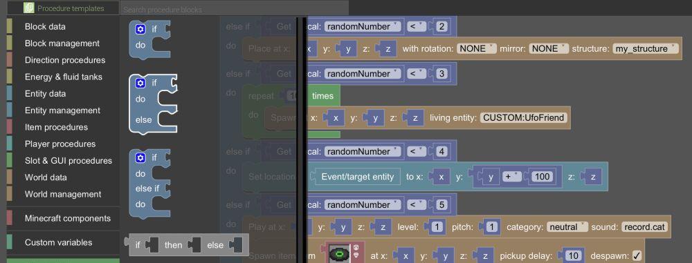 An example of a long block based program. The script adds a new type of block to Minecraft.