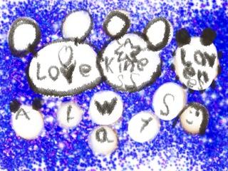 Art by a younger student that says 'love and kindness always'